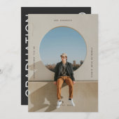 Eenvoudig Modern Zwart Typografisch Afstuderen Fot Kaart (Voorkant / Achterkant)