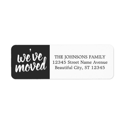 Eenvoudig, modern zwart, we hebben retouradres ver etiket (Voorkant)