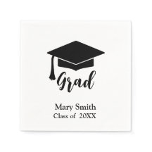 Eenvoudig modern zwart-wit Afstuderen