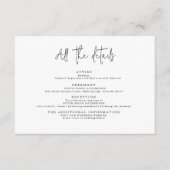 Eenvoudig modern zwart-wit alle details informatiekaartje (Voorkant)