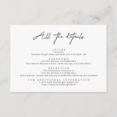 Eenvoudig Modern Zwart-wit Alle details Informatiekaartje (Voorkant)