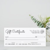 Eenvoudig modern zwart wit Check Cadeaucertificaat (Staand voorkant)