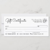 Eenvoudig modern zwart wit Check Cadeaucertificaat (Voorkant)