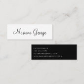 Eenvoudig modern zwart-wit elegant mini visitekaartje (Voorkant / Achterkant)