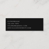 Eenvoudig modern zwart-wit elegant mini visitekaartje (Achterkant)