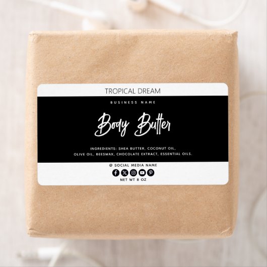 Eenvoudig modern zwart wit etiket (Insitu)