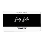 Eenvoudig modern zwart wit etiket (Voorkant)