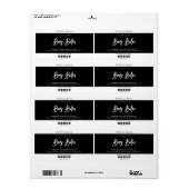 Eenvoudig modern zwart wit etiket (Full Sheet)