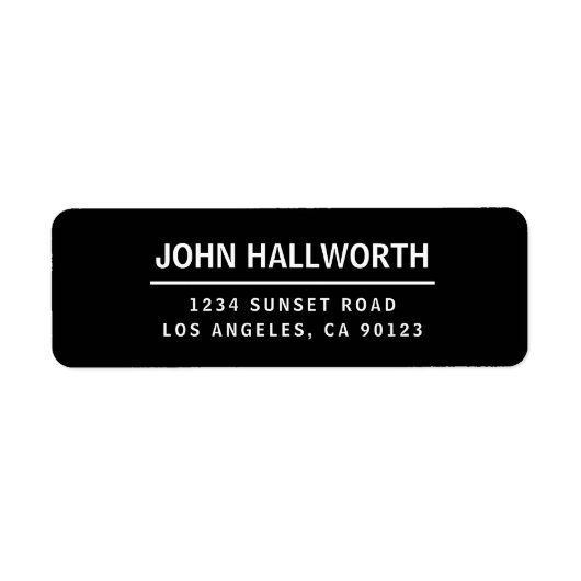 Eenvoudig modern zwart-wit etiket (Voorkant)