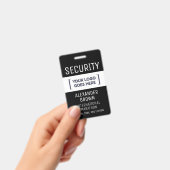 Eenvoudig Modern Zwart-Wit Event Logo Security Badge (Handheld)