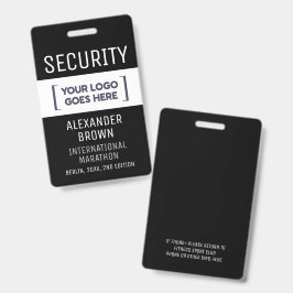 Eenvoudig Modern Zwart-Wit Event Logo Security Badge