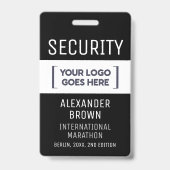 Eenvoudig Modern Zwart-Wit Event Logo Security Badge (Voorzijde)