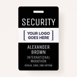 Eenvoudig Modern Zwart-Wit Event Logo Security Badge