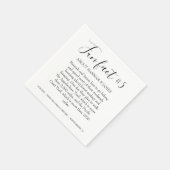 Eenvoudig modern zwart wit Fact 5 bruiloft Servet (Hoek)