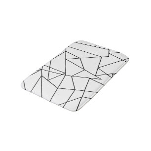 Eenvoudig modern zwart-wit geometrisch patroon badmat