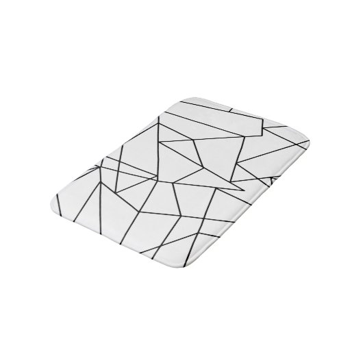 Eenvoudig modern zwart-wit geometrisch patroon badmat (Gekanteld)