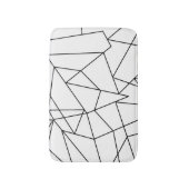 Eenvoudig modern zwart-wit geometrisch patroon badmat (Voorkant Verticaal)