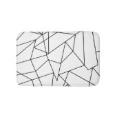 Eenvoudig modern zwart-wit geometrisch patroon badmat (Voorkant)