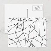 Eenvoudig modern zwart-wit geometrisch patroon briefkaart (Voorkant / Achterkant)