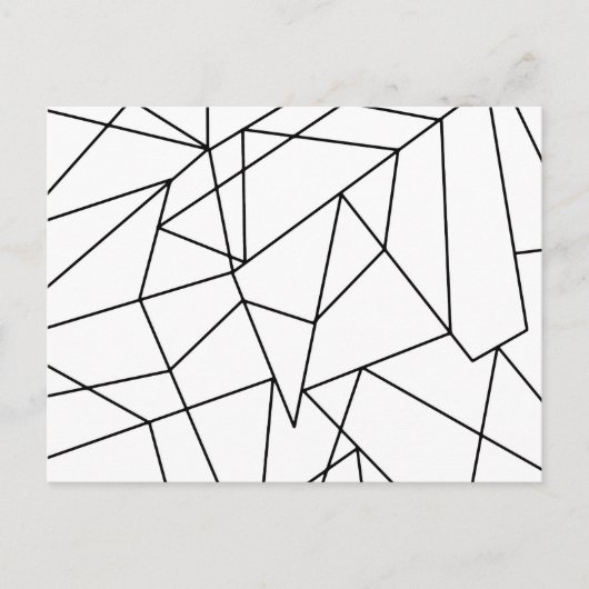 Eenvoudig modern zwart-wit geometrisch patroon briefkaart (Voorkant)