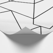 Eenvoudig modern zwart-wit geometrisch patroon cadeaupapier (Hoek)