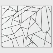 Eenvoudig modern zwart-wit geometrisch patroon cadeaupapier (Vlak)