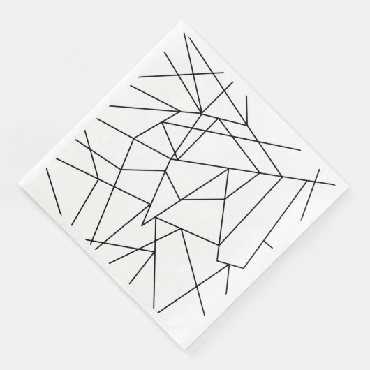 Eenvoudig modern zwart-wit geometrisch patroon servetten (Hoek)