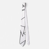 Eenvoudig modern zwart-wit geometrisch patroon stropdas (Voorkant)