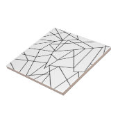 Eenvoudig modern zwart-wit geometrisch patroon tegeltje (Zijkant)