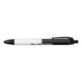 Eenvoudig Modern Zwart Wit & Goud Glitter Monogram Zwarte Inkt Pen (Bovenkant)