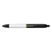Eenvoudig Modern Zwart Wit & Goud Glitter Monogram Zwarte Inkt Pen (Achterkant)