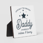 Eenvoudig Modern Zwart Wit Grootste Papa Fotoplaat (Voorkant)