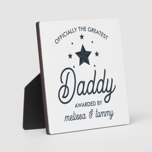 Eenvoudig Modern Zwart Wit Grootste Papa Fotoplaat (Voorkant)