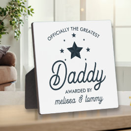 Eenvoudig Modern Zwart Wit Grootste Papa Fotoplaat