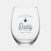 Eenvoudig Modern Zwart Wit Grootste Papa Wijnglas Zonder Voet (Achterkant)