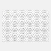 Eenvoudig modern zwart-wit hartenpatroon schattig inpakpapier vel (Voorkant)