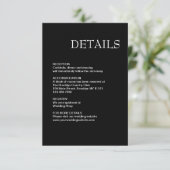 Eenvoudig modern zwart-wit huwelijk informatiekaartje (Staand voorkant)