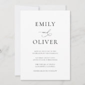 Eenvoudig modern zwart-wit huwelijk kaart (Voorkant)