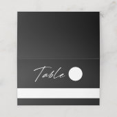 Eenvoudig modern zwart-wit huwelijk plaatskaartje (Buitenkant ongevouwen)