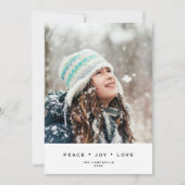 Eenvoudig + Modern Zwart Wit | Kerst Fotokaart Feestdagenkaart (Voorkant)