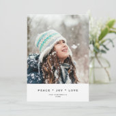 Eenvoudig + Modern Zwart Wit | Kerst Fotokaart Feestdagenkaart (Staand voorkant)