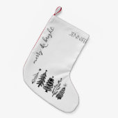 Eenvoudig modern zwart-wit kerstdecor kleine kerstsok (Voorkant (Hangend))