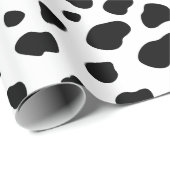 Eenvoudig modern zwart-wit Koe printpatroon Cadeaupapier (Rol Hoek)