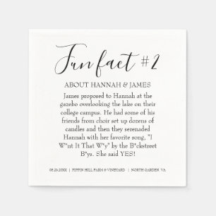 Eenvoudig Modern Zwart & Wit Leuk Feit 2 Bruiloft Servet