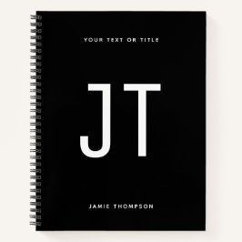 Eenvoudig modern zwart-wit minimalistisch zwart-wi notitieboek