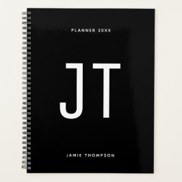 Eenvoudig modern zwart-wit minimalistisch zwart-wi planner