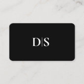 Eenvoudig modern zwart-wit monogram initiaal visitekaartje (Voorkant)