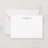 Eenvoudig modern zwart-wit monogram notitiekaartje (Voorkant)