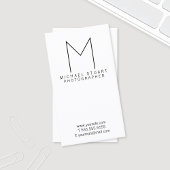 Eenvoudig modern, zwart-wit monogram visitekaartje