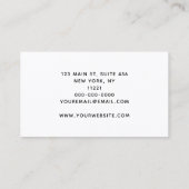 Eenvoudig Modern Zwart & Wit Notaris Openbaar Visitekaartje (Achterkant)